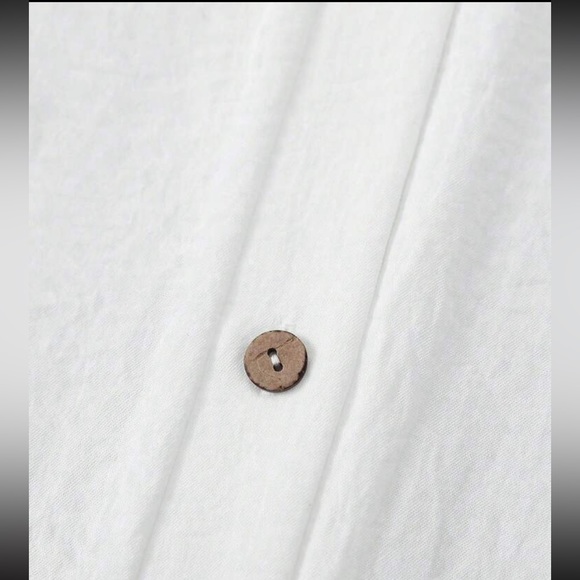 Plus Size Classic Elegant Roll Up Button Down Shirt Dress White - Picture 3 of 11